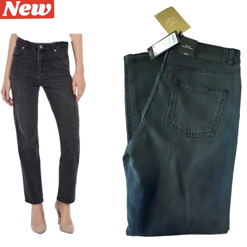 🆕 VERO MODA Carla Straight Leg black Jeans size 32 75